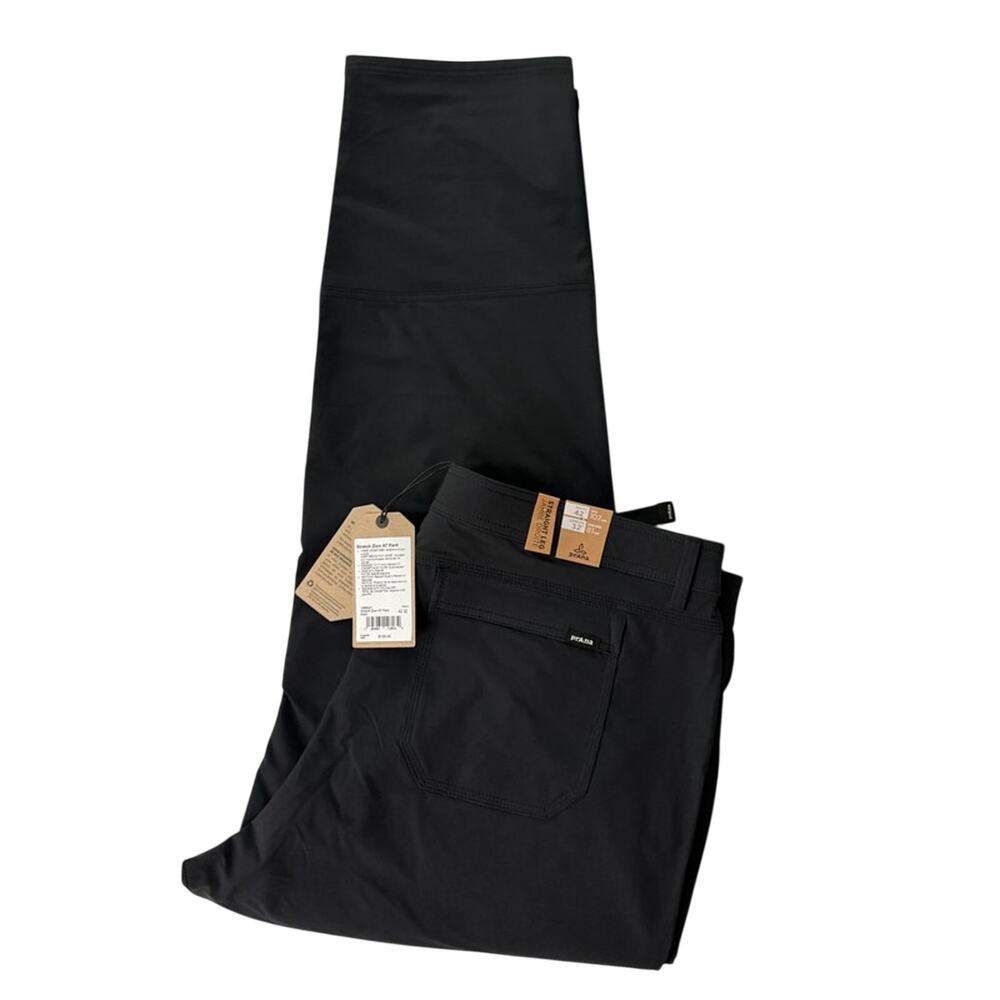 prAna Stretch Zion AT Technical Pants Standard Fit Black Mens Sz 42x32 NWT $135